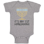 Baby Clothes It's My 1St Hanukkah! Menorah Candlestand with 7 Candles Cotton