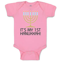 Baby Clothes It's My 1St Hanukkah! Menorah Candlestand with 7 Candles Cotton