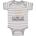 Baby Clothes It's My 1St Hanukkah! Menorah Candlestand with 7 Candles Cotton