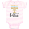 Baby Clothes It's My 1St Hanukkah! Menorah Candlestand with 7 Candles Cotton