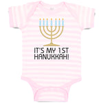 Baby Clothes It's My 1St Hanukkah! Menorah Candlestand with 7 Candles Cotton