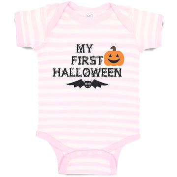 Baby Clothes My First Halloween with Bat Baby Bodysuits Boy & Girl Cotton