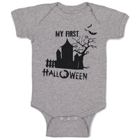 Baby Clothes Halloween Scary Dark Night Haunted Moon Bats Trees Flying Cotton