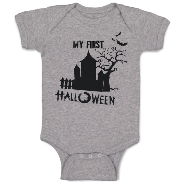 Baby Clothes Halloween Scary Dark Night Haunted Moon Bats Trees Flying Cotton