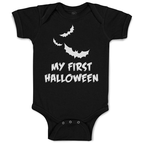 Baby Clothes My First Halloween Scary Dark Night Bats Flying Holiday Cotton