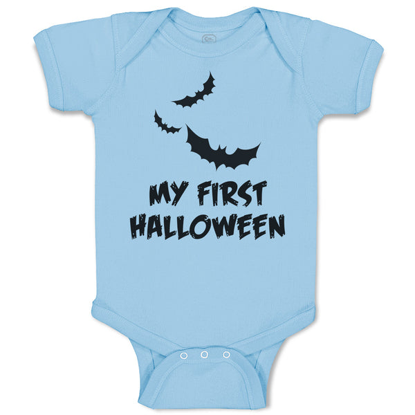 Baby Clothes My First Halloween Scary Dark Night Bats Flying Holiday Cotton