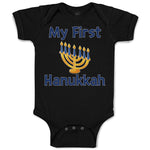 Baby Clothes My First Hanukkah Menorah Candlestand with 7 Candles Baby Bodysuits