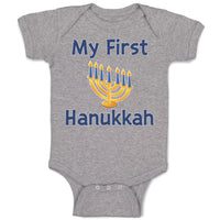 Baby Clothes My First Hanukkah Menorah Candlestand with 7 Candles Baby Bodysuits