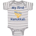 Baby Clothes My First Hanukkah Menorah Candlestand with 7 Candles Baby Bodysuits