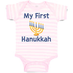 Baby Clothes My First Hanukkah Menorah Candlestand with 7 Candles Baby Bodysuits