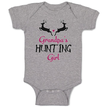 Baby Clothes Grandpa's Hunting Girl Heart with Wild Animal Deer Is Jumping