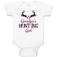 Baby Clothes Grandpa's Hunting Girl Heart with Wild Animal Deer Is Jumping