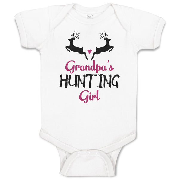 Baby Clothes Grandpa's Hunting Girl Heart with Wild Animal Deer Is Jumping