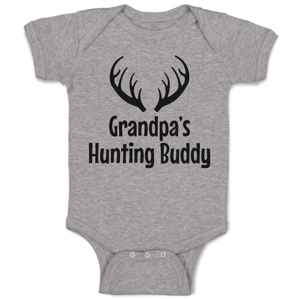 Baby Clothes Grandpa's Hunting Buddy with Deer Horn Baby Bodysuits Cotton
