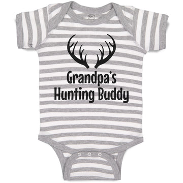 Baby Clothes Grandpa's Hunting Buddy with Deer Horn Baby Bodysuits Cotton