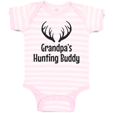 Baby Clothes Grandpa's Hunting Buddy with Deer Horn Baby Bodysuits Cotton
