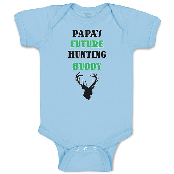 Baby Clothes Papa's Future Hunting Buddy with Animal Face Deer Baby Bodysuits