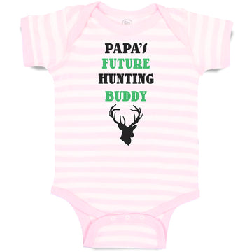 Baby Clothes Papa's Future Hunting Buddy with Animal Face Deer Baby Bodysuits