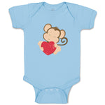 Baby Clothes Safari Valentine Monkey Holidays and Occasions Valentins Day Cotton