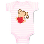 Baby Clothes Safari Valentine Monkey Holidays and Occasions Valentins Day Cotton