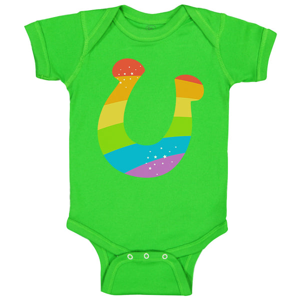 Baby Clothes Lucky Horseshoe Rainbow St Patrick's Day Baby Bodysuits Cotton