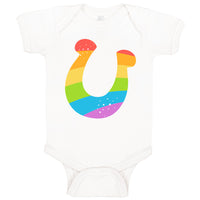 Baby Clothes Lucky Horseshoe Rainbow St Patrick's Day Baby Bodysuits Cotton