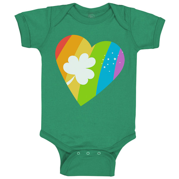 Baby Clothes Rainbow Heart Lucky Holidays and Occasions St Patrick's Day Cotton