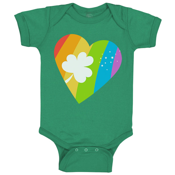 Baby Clothes Rainbow Heart Lucky St Patrick's Day Baby Bodysuits Cotton