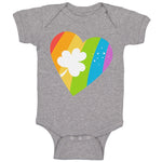 Baby Clothes Rainbow Heart Lucky Holidays and Occasions St Patrick's Day Cotton