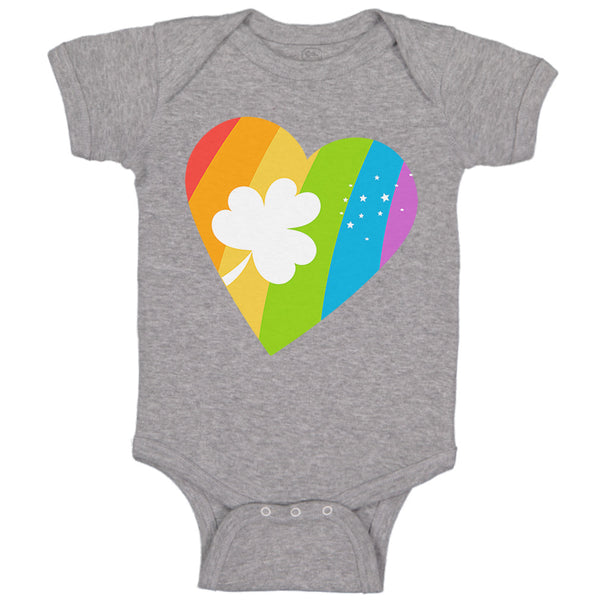 Baby Clothes Rainbow Heart Lucky Holidays and Occasions St Patrick's Day Cotton