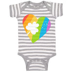 Baby Clothes Rainbow Heart Lucky St Patrick's Day Baby Bodysuits Cotton