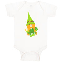 Baby Clothes Leprechaun Lucky Horseshoe St Patrick's Day Baby Bodysuits Cotton