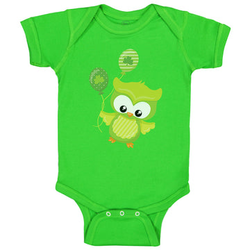 Baby Clothes Leprechaun Owl Balloons St Patrick's Day Baby Bodysuits Cotton