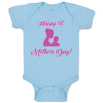 Baby Clothes Happy 1St Mothers Day with Mother and Son Image Baby Bodysuits