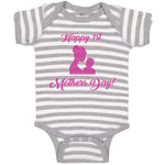 Baby Clothes Happy 1St Mothers Day with Mother and Son Image Baby Bodysuits