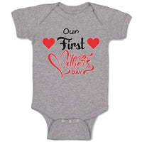 Baby Clothes Our First Mother's Day with Heart Baby Bodysuits Boy & Girl Cotton