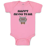 Baby Clothes Happy Meow Year Pet Animal Cat Face with Sunglass and Bow Cotton