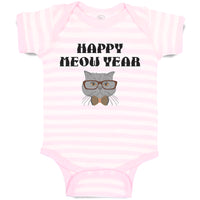 Baby Clothes Happy Meow Year Pet Animal Cat Face with Sunglass and Bow Cotton