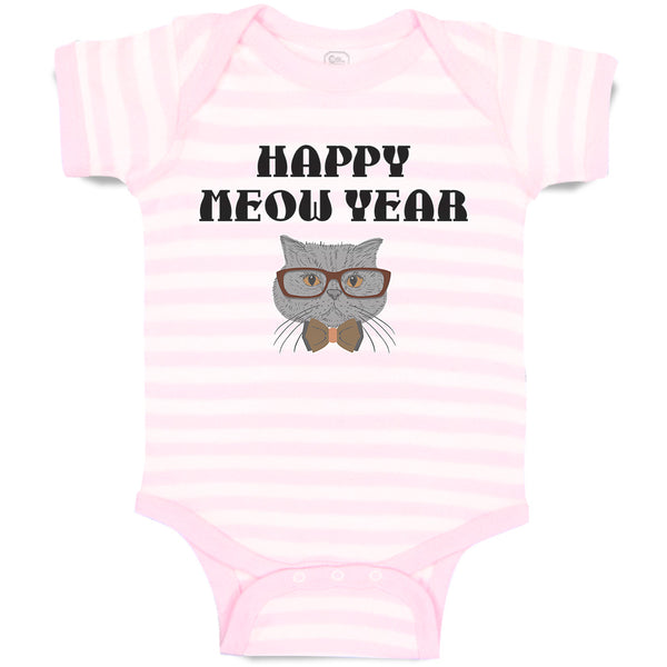 Baby Clothes Happy Meow Year Pet Animal Cat Face with Sunglass and Bow Cotton