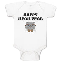Baby Clothes Happy Meow Year Pet Animal Cat Face with Sunglass and Bow Cotton