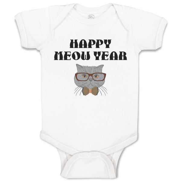 Baby Clothes Happy Meow Year Pet Animal Cat Face with Sunglass and Bow Cotton