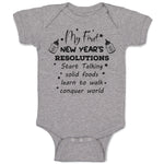 Baby Clothes Year's Resolutions Talking Solid Foods Learn Walk Conquer Cotton