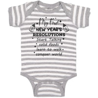 My First New Year's Resolutions Start Talking Solid Foods Learn to Walk Conquer World