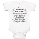 My First New Year's Resolutions Start Talking Solid Foods Learn to Walk Conquer World