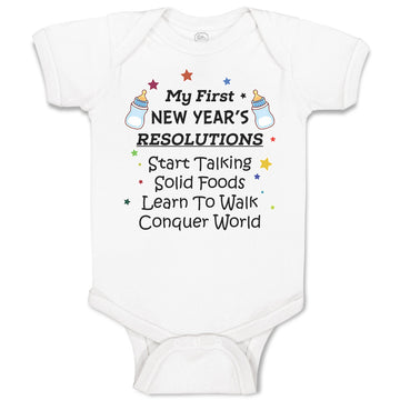 Baby Clothes Year's Resolutions Talking Solid Foods Learn Walk Conquer Cotton