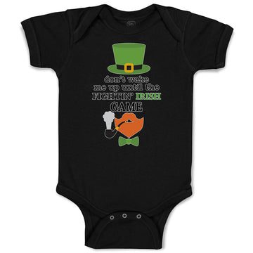 Baby Clothes Don'T Wake Me up Until The Fightin' Irish Game Hat and Bow Cotton