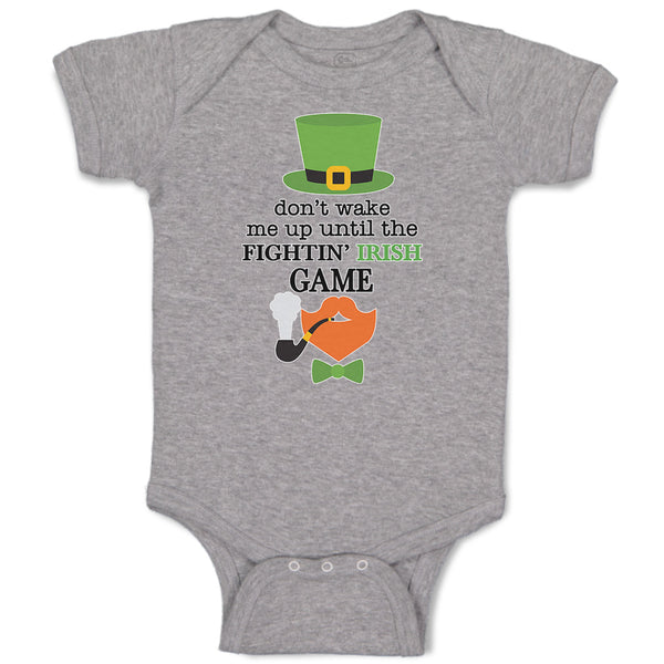 Baby Clothes Don'T Wake Me up Until The Fightin' Irish Game Hat and Bow Cotton