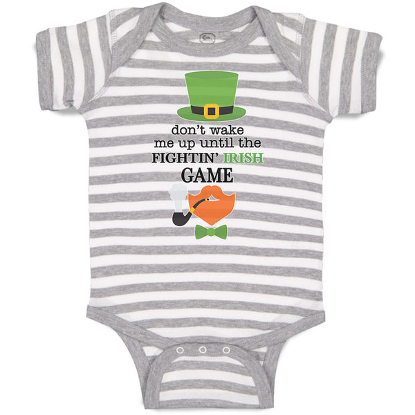 Baby Clothes Don'T Wake Me up Until The Fightin' Irish Game Hat and Bow Cotton