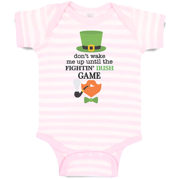 Baby Clothes Don'T Wake Me up Until The Fightin' Irish Game Hat and Bow Cotton