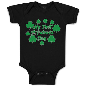 Baby Clothes My First St.Patrick's Day with Irish Shamrock Leaves Baby Bodysuits